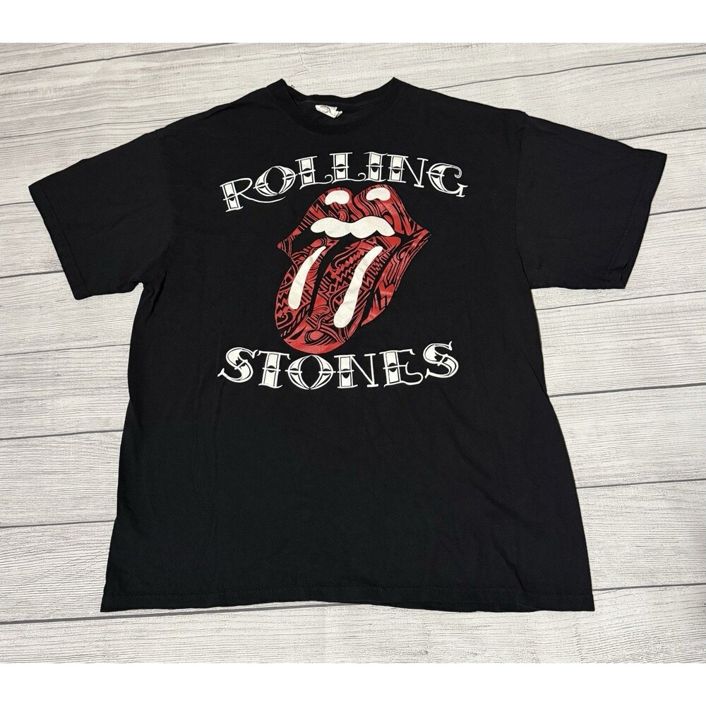 Rolling Stones 2013 Musidor Tribal Lips Tongue T-shirt Size XL